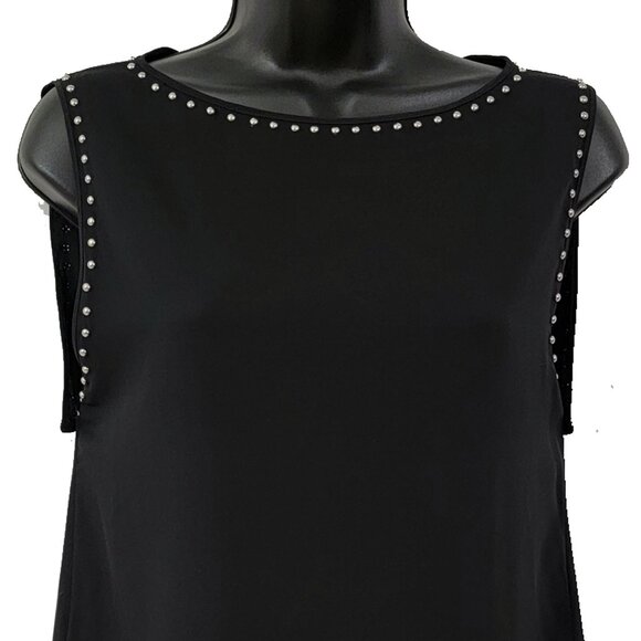Silk Studded Women's Black Drape Top - Picture 4 of 6